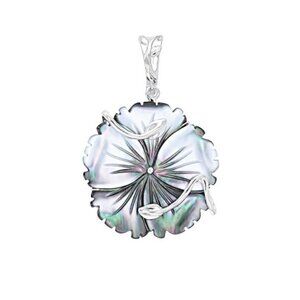 NIB - JTV Carved Black Tahitian Mother of Pearl Flower Pendant – OUT OF STOCK!